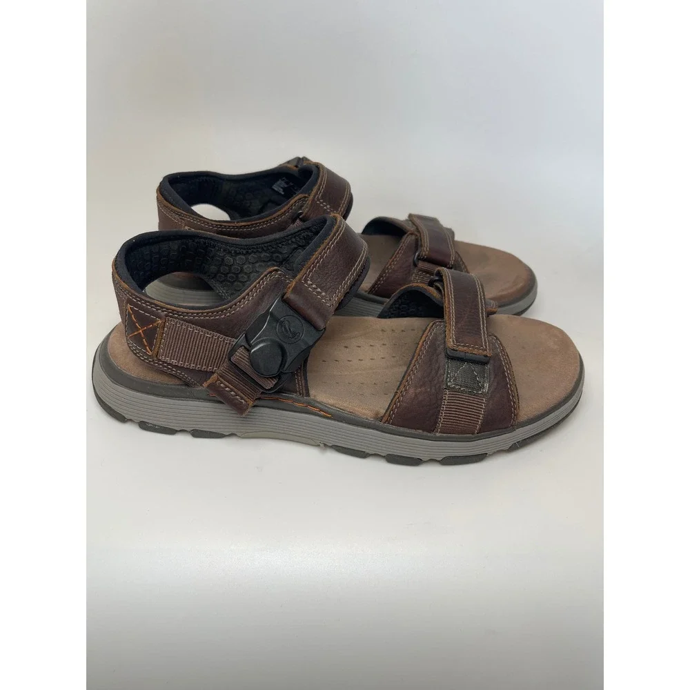 Clarks Unstructured Mens Brown Leather Sandals Size 10 Casual Gorpcore
